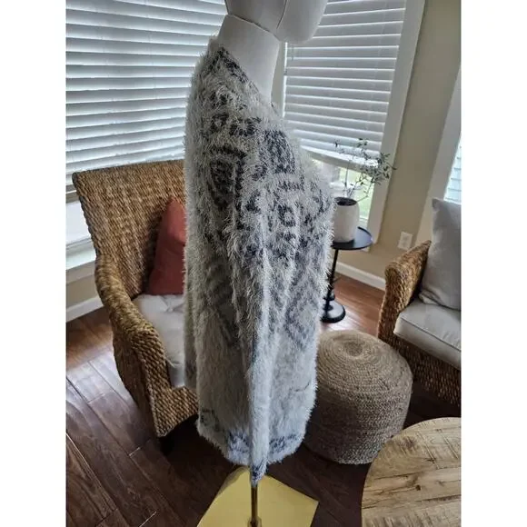 Eddie Bauer Aztec Cardigan Duster Women’s Size M Tribal Southwestern Cabin - Picture 3 of 10